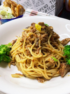 鯖の味噌煮缶パスタ-レシピのメイン写真