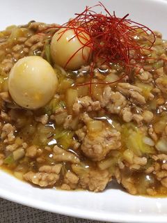 白菜と挽肉のあんかけ ごはん(時々麺)-レシピのメイン写真