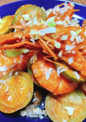タイ茄子と赤海老のチリ炒め-レシピのメイン写真