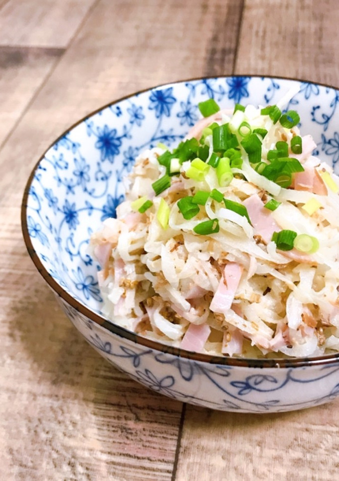 大量消費！大根とハムの簡単和風マヨサラダ-レシピのメイン写真
