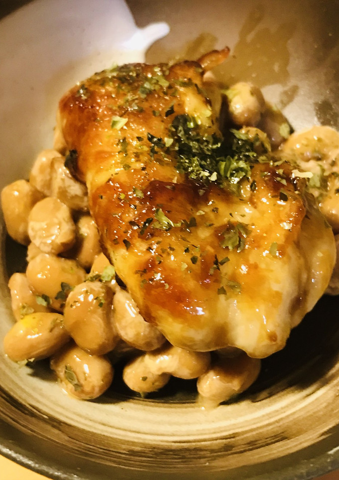 毎日の納豆●鶏皮の照り焼き-レシピのメイン写真