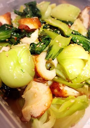 ピリッとチンゲン菜とちくわの炒め物-レシピのメイン写真