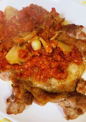 チキンソテーとトマトソース-レシピのメイン写真