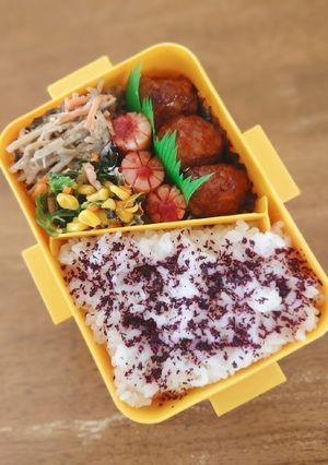 黒酢肉団子弁当♪冷凍食品様々(^o^)-レシピのメイン写真