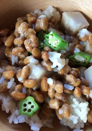 納豆とオクラ・里芋のご飯-レシピのメイン写真