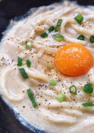 レンジで簡単！きのこソースクリームうどん-レシピのメイン写真