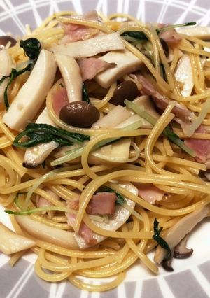 きのことベーコンの柚子胡椒パスタ-レシピのメイン写真