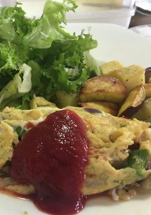 もやし入りオムレツ　朝ごはん-レシピのメイン写真