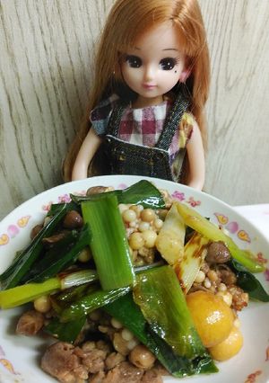 リカちゃん♡ツル(きんかん)ネギ炒め.❁-レシピのメイン写真