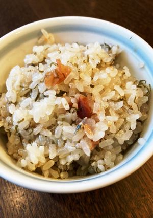 梅ちりめん昆布のおこわ♪ゼロ活力鍋3分-レシピのメイン写真