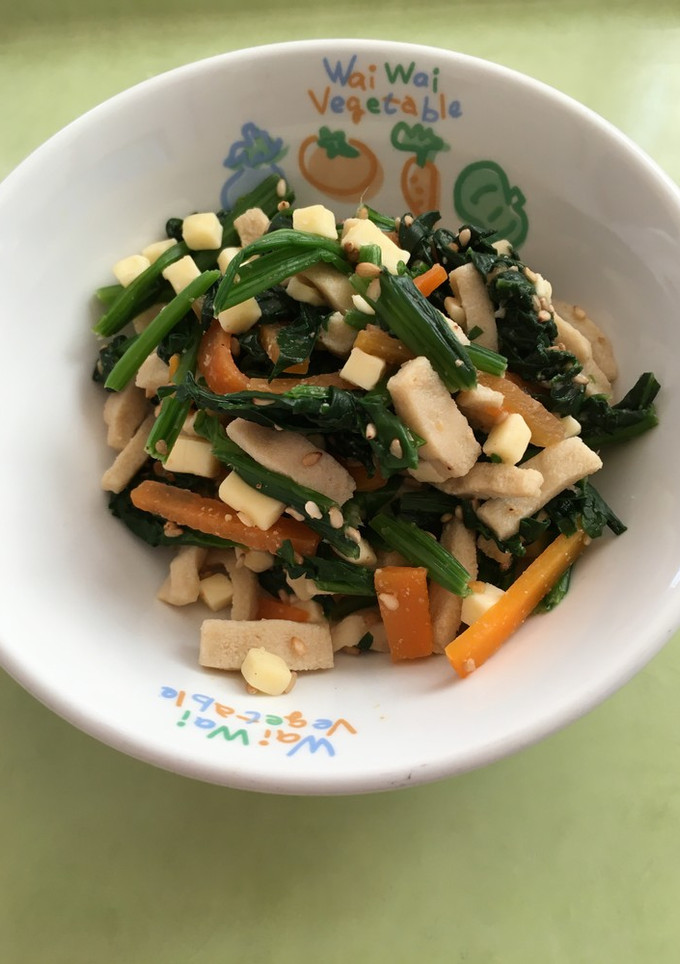 【保育園】凍り豆腐とほうれん草のごま和え-レシピのメイン写真
