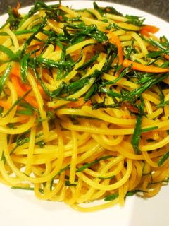 ノビル(ニラ)の中華風パスタ-レシピのメイン写真