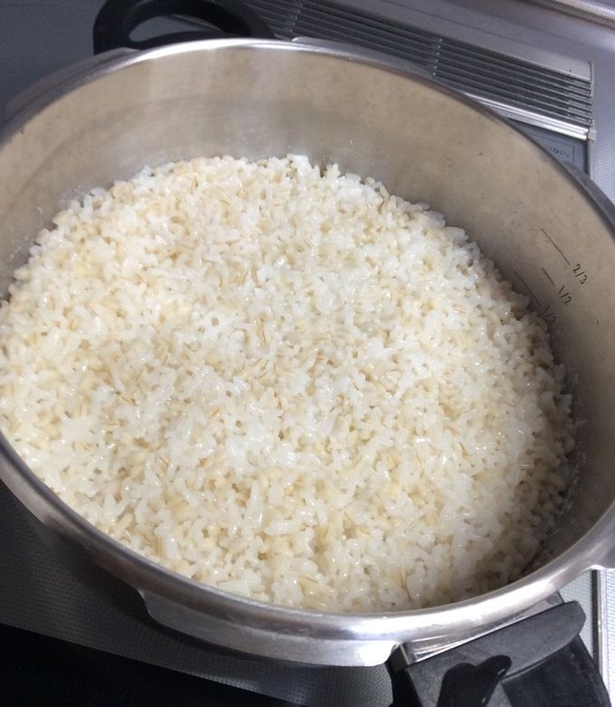 浸水不要、IH圧力鍋でもち麦入り炊飯方法-レシピのメイン写真