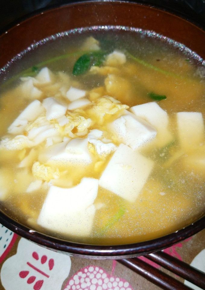 豆苗と卵と豆腐のスープ-レシピのメイン写真