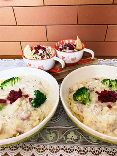 カリフラワーとブロッコリーのクリチパスタ-レシピのメイン写真