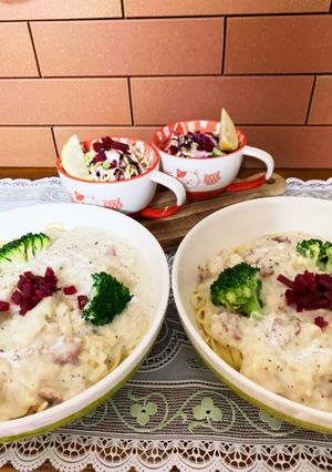 カリフラワーとブロッコリーのクリチパスタ-レシピのメイン写真