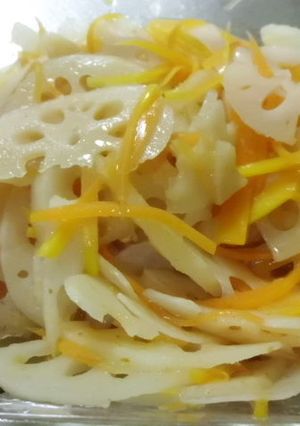 電子レンジでれんこんとにんじんの甘酢和え-レシピのメイン写真