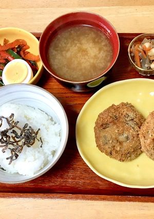 しいたけのはさみ揚げ定食-レシピのメイン写真