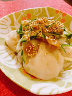 居酒屋風☆水餃子と搾菜のオイスター和え-レシピのメイン写真