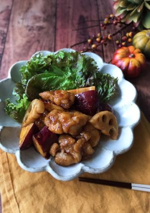 『ご飯が進む！』鶏と根菜の甘酢炒め-レシピのメイン写真