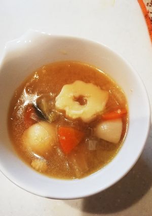 おでんの残り物、ちくわぶの水とん風-レシピのメイン写真
