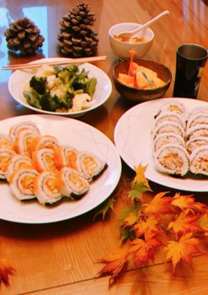 時短くるくる太巻き/サーモン&鯖-レシピのメイン写真