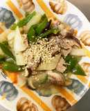 さっぱり和風あん味豚こま大根青椒肉絲風