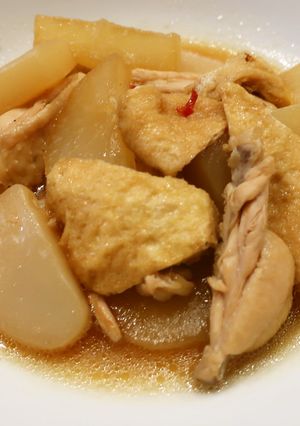 手羽中と大根、こんにゃくと揚げの煮物-レシピのメイン写真