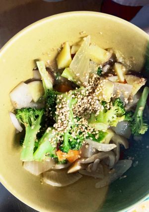 レンジ肉なし根菜ソーススゴだれあんサラダ-レシピのメイン写真