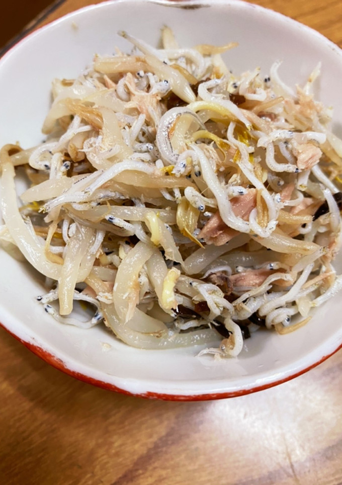 ゆでもやし&しらす&ツナの塩昆布和え-レシピのメイン写真