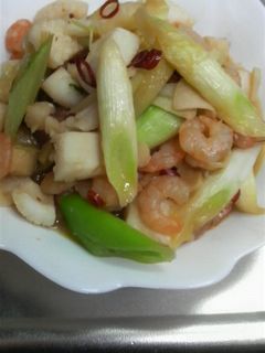 シーフードミックスとねぎの炒め物-レシピのメイン写真
