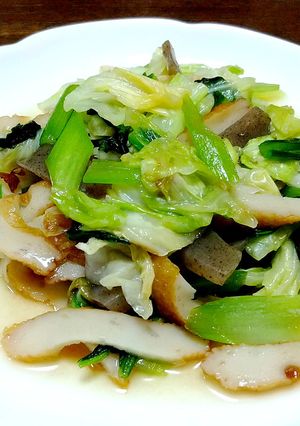 キャベツと小松菜のダシ炒め煮-レシピのメイン写真