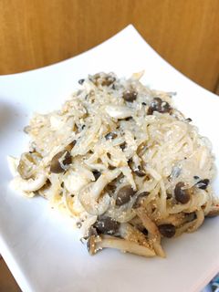 常備菜に。白滝とキノコの明太子炒め-レシピのメイン写真