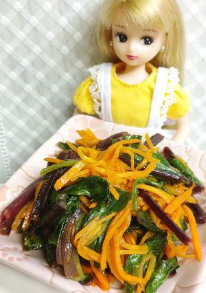 リカちゃん♡リーフチコリー人参ポン酢炒め-レシピのメイン写真