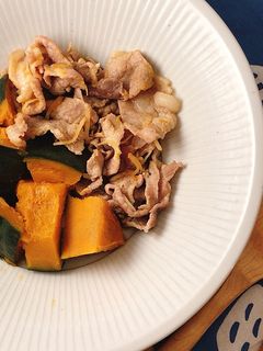 *かぼちゃと豚肉のしょうが煮*-レシピのメイン写真