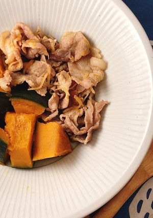 ＊かぼちゃと豚肉のしょうが煮＊-レシピのメイン写真