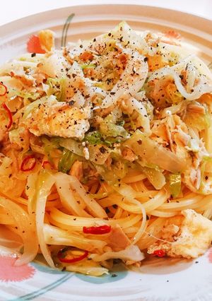ピリ辛な和風ツナペペロンチーノ-レシピのメイン写真