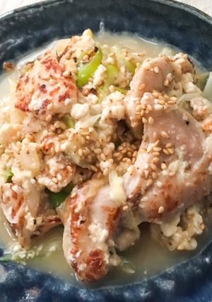 簡単ヘルシー☆鶏ムネ肉&豆腐入り無限ネギ-レシピのメイン写真