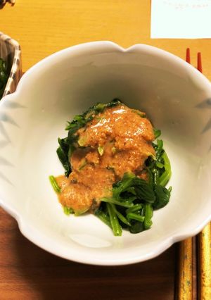 ほうれん草のアーモンドバターお浸し-レシピのメイン写真