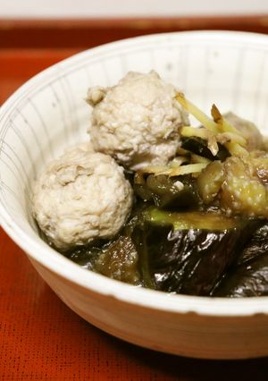 時短♪美味♪鶏ミンチ団子レンジ茄子の煮物-レシピのメイン写真