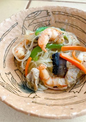 Saifun 春雨と野菜の炒めたの-レシピのメイン写真