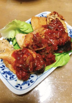 鶏胸肉のトマトソースかけ-レシピのメイン写真
