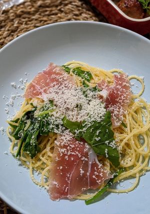 生ハムとルッコラのペペロンチーノ-レシピのメイン写真