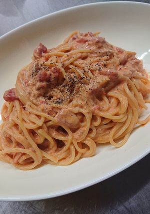 ランチに☆トマトクリームパスタ(二人分)-レシピのメイン写真