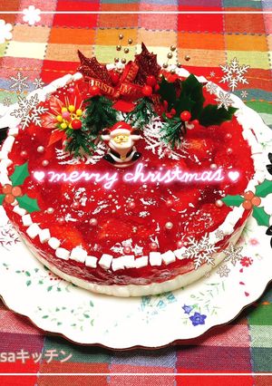 レアチーズと苺のクリスマスケーキ2020-レシピのメイン写真