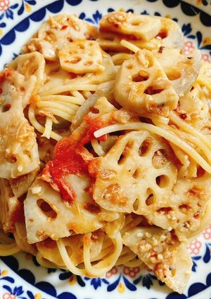 蓮根☆ツナ☆トマトパスタ-レシピのメイン写真