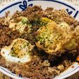 簡単!すき焼きミートローフ風落とし卵