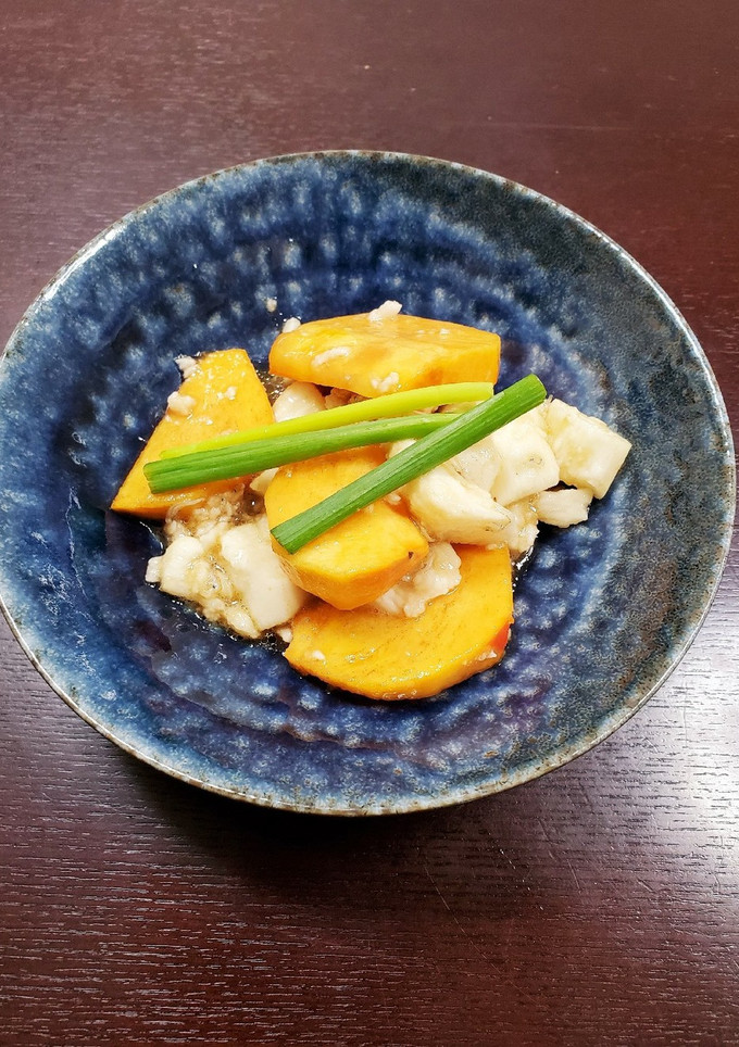 長芋と柿のちりめんじゃこの和え物-レシピのメイン写真