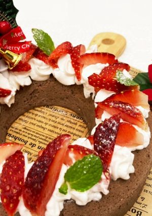 レンジで簡単おからクリスマスリースケーキ-レシピのメイン写真