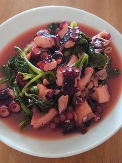 セロリ葉と蛸の炒めもの-レシピのメイン写真
